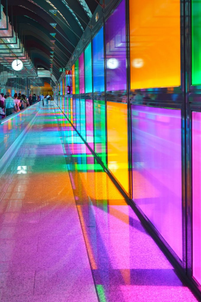 Madrid Airport Coloured Glass