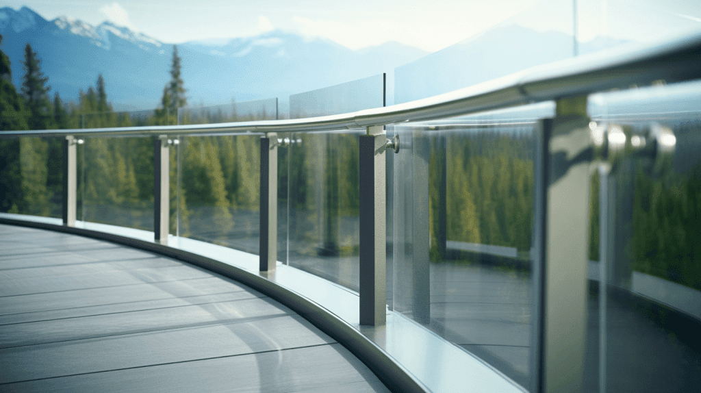 Semi circular glass railing